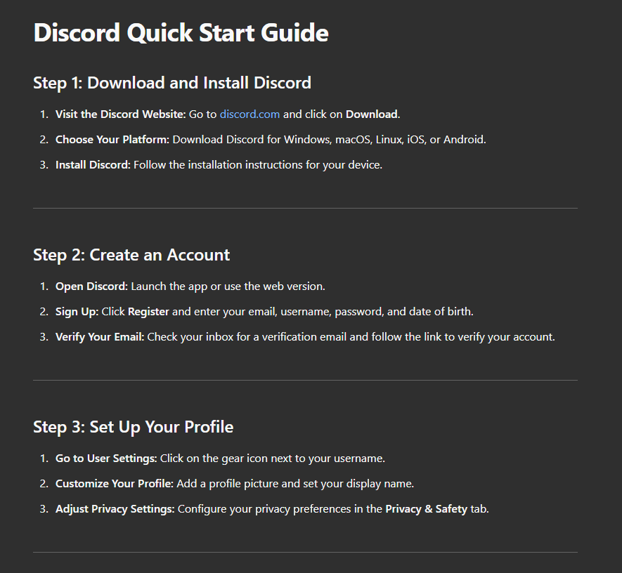 AI results steps 1-3